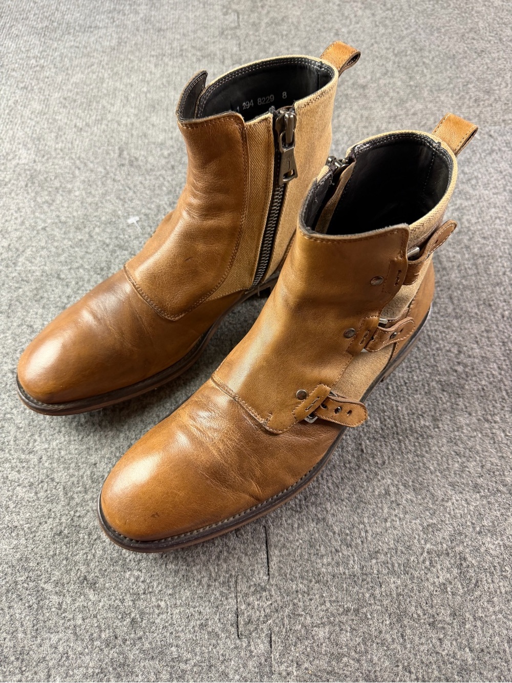 John Varvatos Fletwood Triple Monk Strap Hand Made In Italy Men Boots Size 8